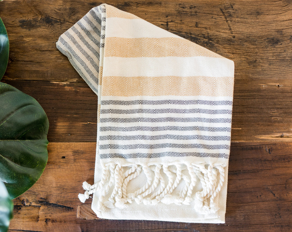 Wedding Gift Towels, Turkish Tea Kitchen Towel, Striped Washcloth