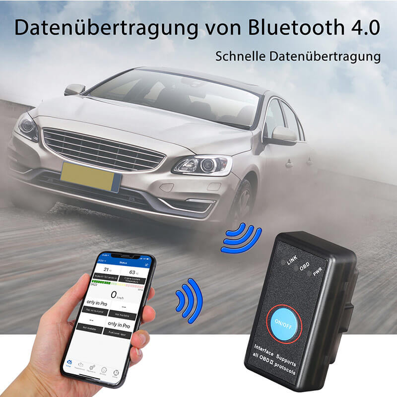 OBD2 Scanner Verbesserter OBDII Professioneller Bluetooth Auto Code Reader für iPhone, iPad & Android