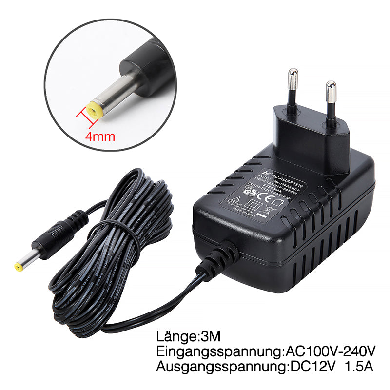 3 Meter Long Universal Car Charger for Portable DVD Player Headrest Monitor 12V 1.5A Power Supply DVD Player Adapter