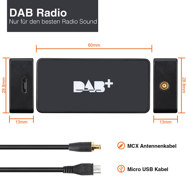 Tuner radio numérique externe DAB+ Pumpkin pour autoradio Android