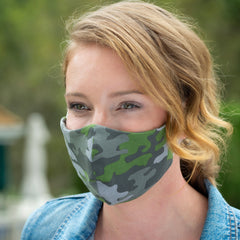 Woman wearing BooginHead Mask camo