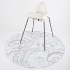 SplatMat Marble Swirl under high chair