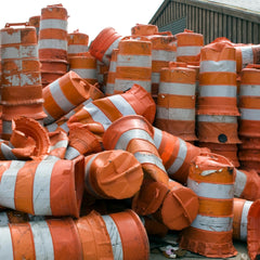 orange traffic barrels