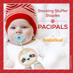Baby using BooginHead PaciPal Sloth