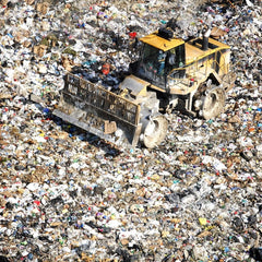 bulldozer at a landfill