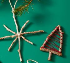 DIY homemade Christmas ornaments with twigs