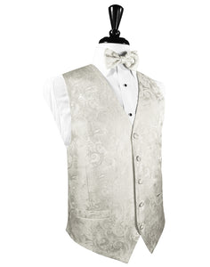 Ivory Tapestry Silk Tuxedo Vest