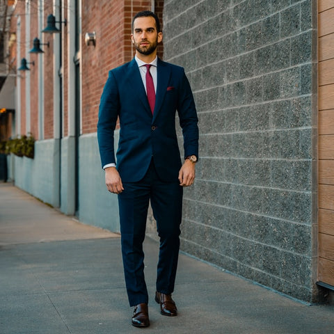 Man in a Navy Suit