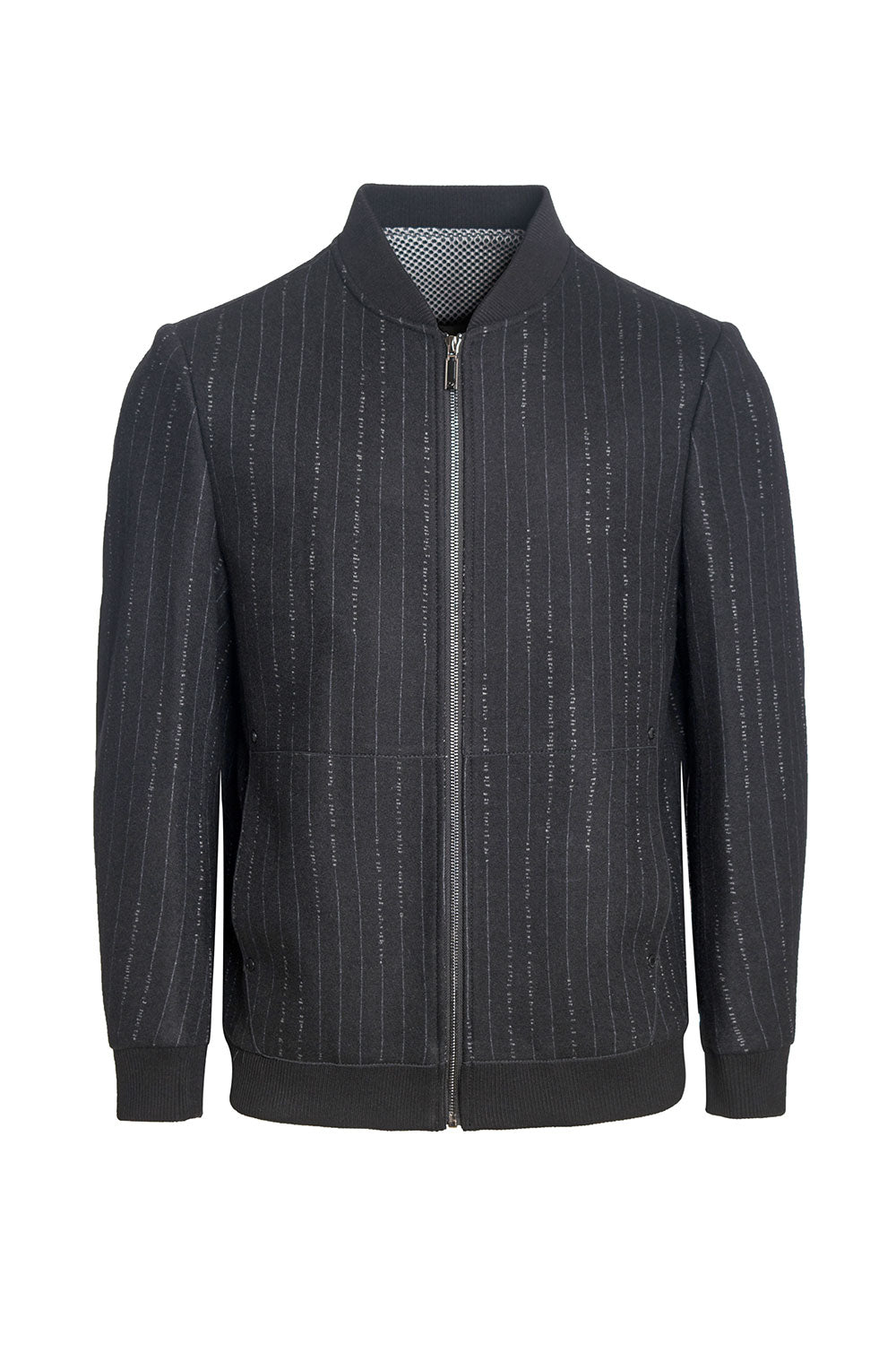 Barabas Men Coat Black grey knit collar striped liner jacket BH60 | eBay