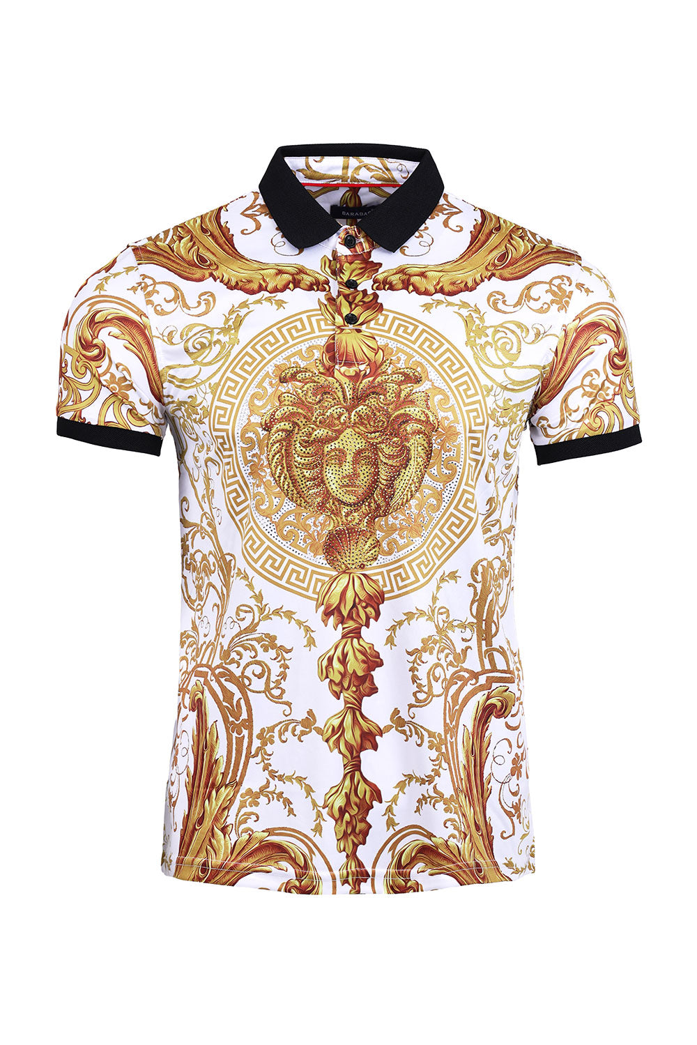 Barabas Men's Rhinestone Medusa Greek Baroque Polo Shirts PSP2006 | eBay