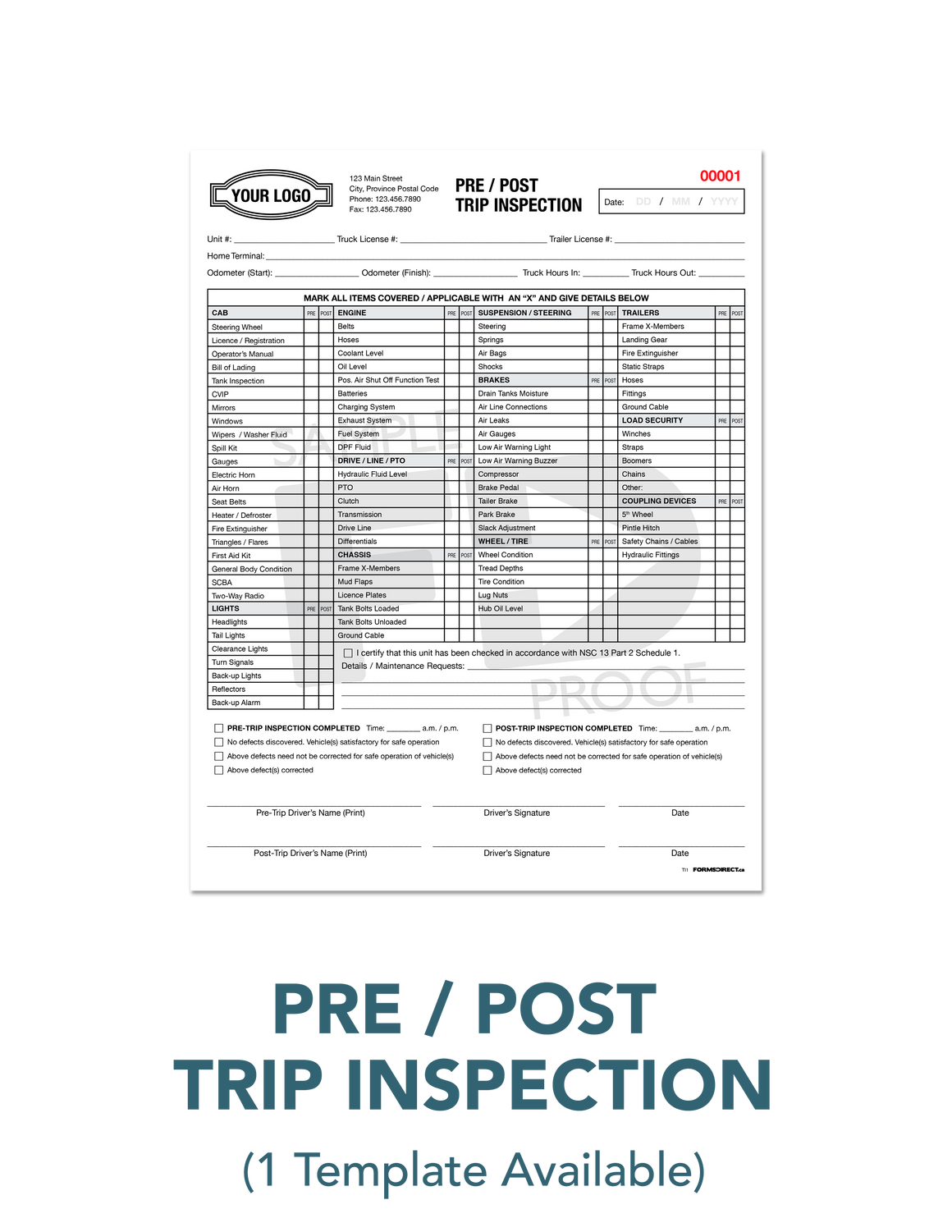 post trip inspection checklist pdf