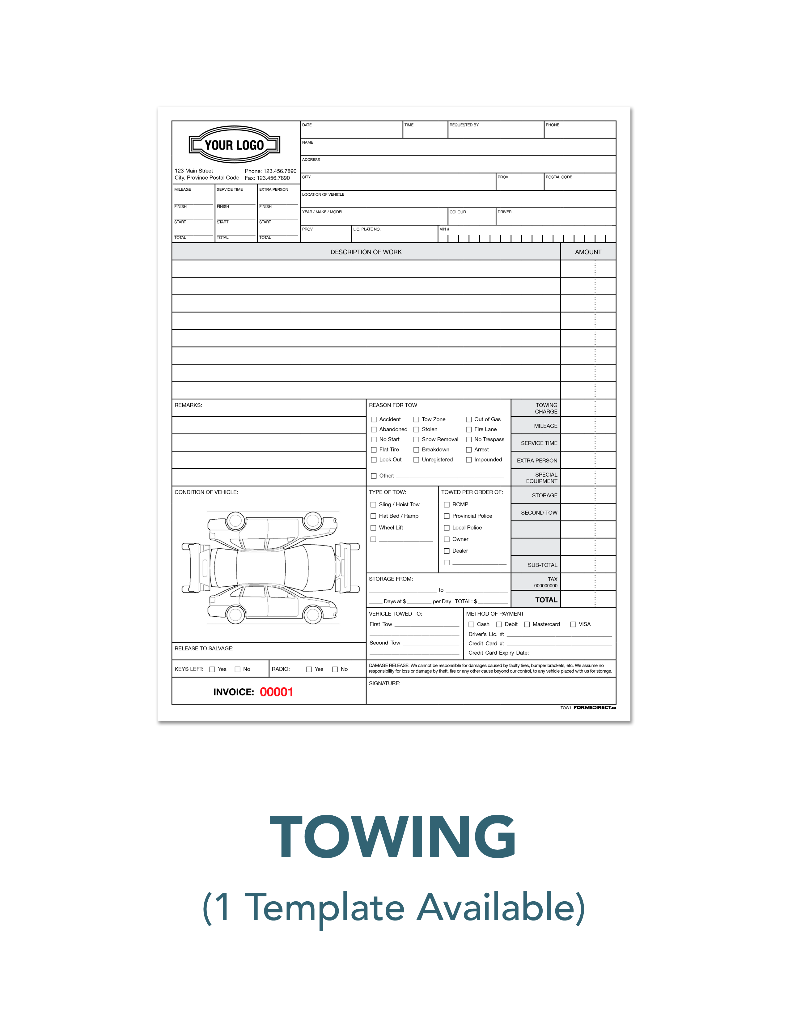 Pdf Tow Truck Receipt Printable Printable Templates