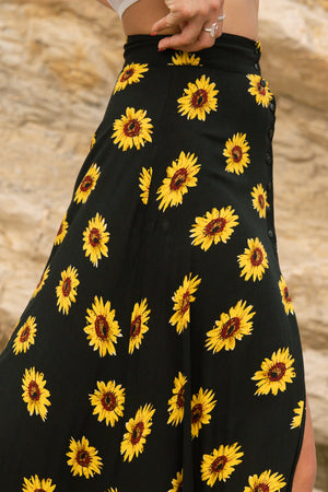 Falda Hardy black sunflower