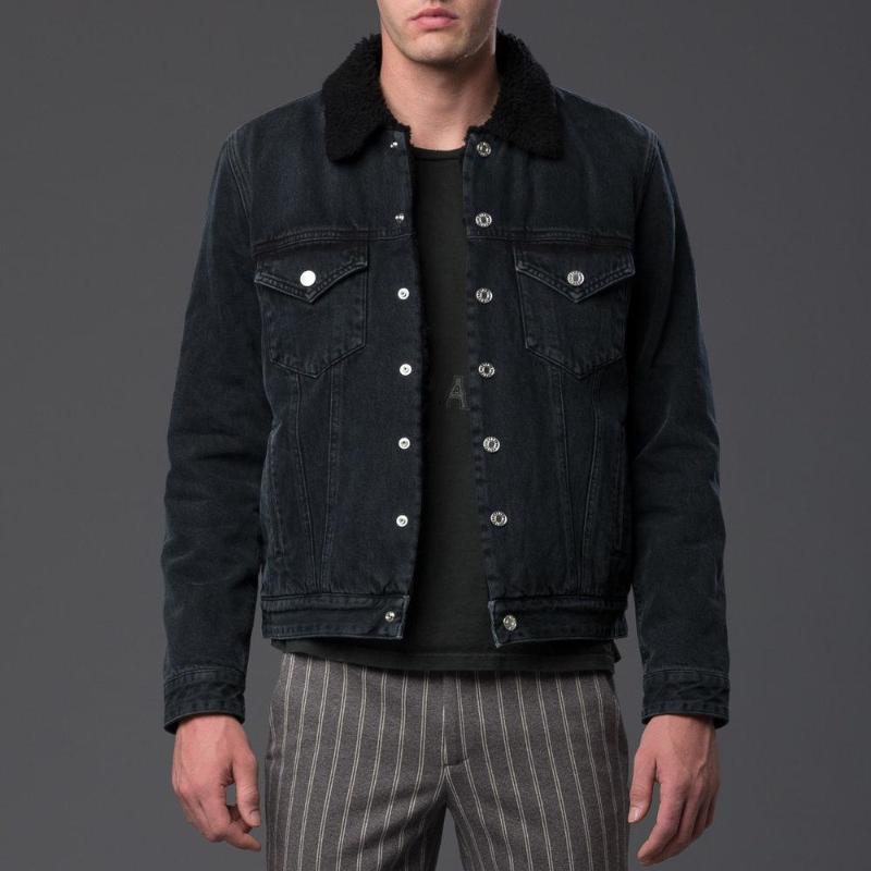 black sherpa jean jacket