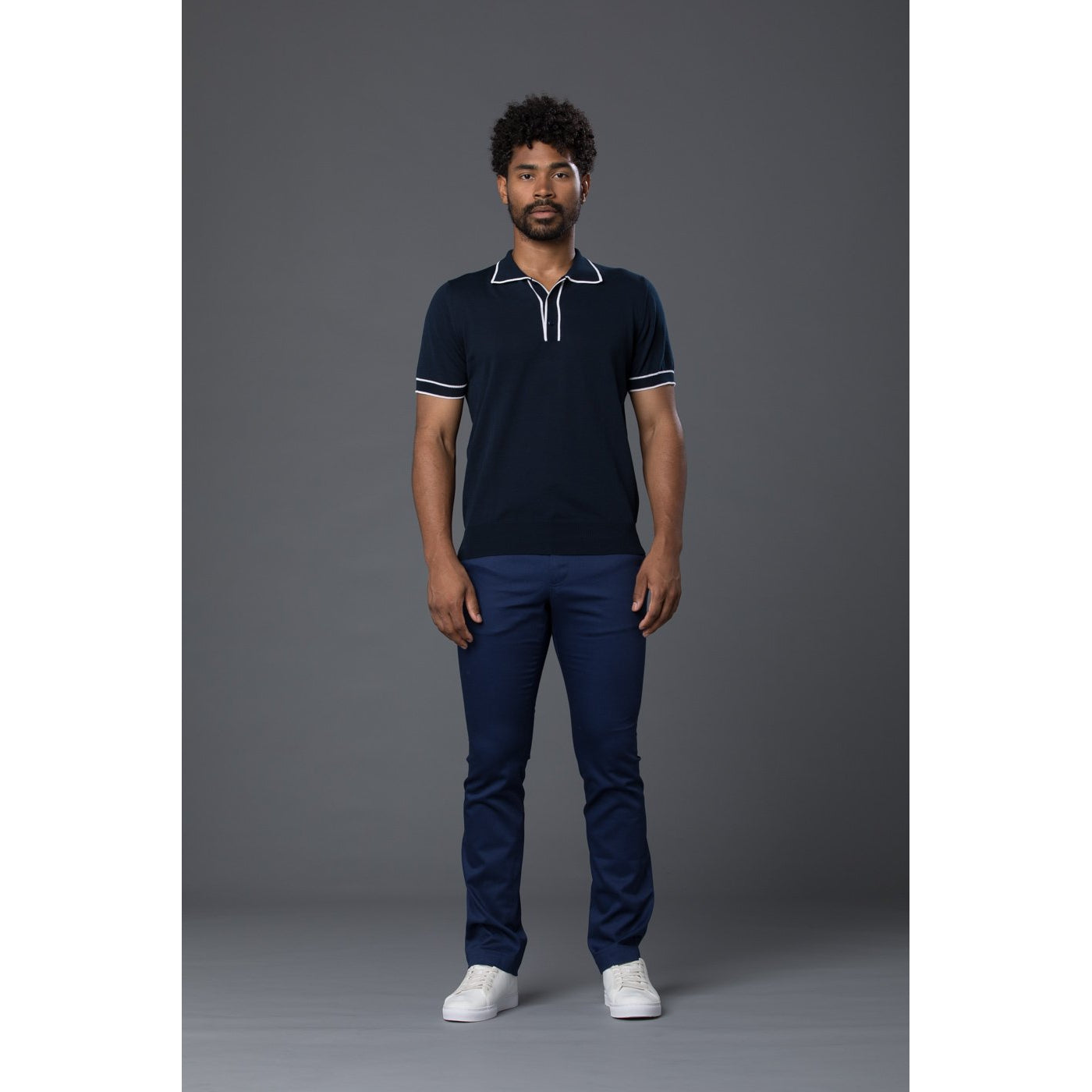 Navy Tipped Polo