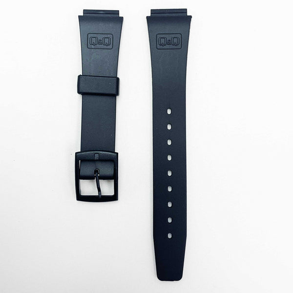 16MM PVC Plastic Watch Band Black Black Buckle for Casio Timex Seiko C