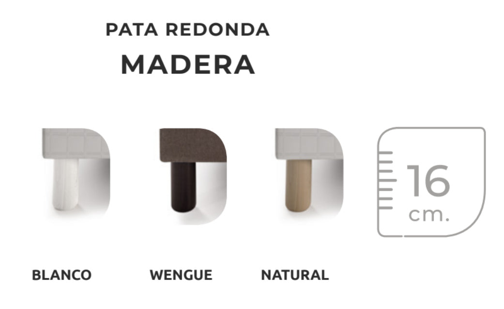 Patas Madera Base Soporte Fijo Turín Tapizado Tejido Antideslizante Estructura Madera de Pino Reforzada