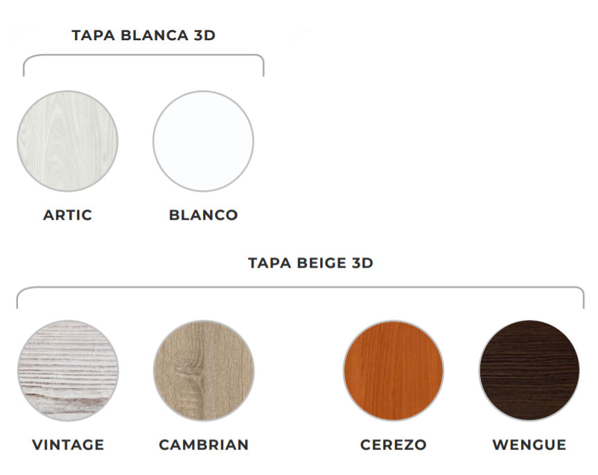 Colores Disponibles Canapé CAPITOL 2022 Gran Capacidad Madera con Tapa Malla 3D