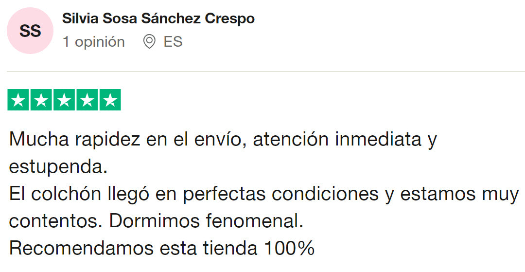 Rapidez Calidad Atencion Estupenda Colchoneria F.J Opinion Trustpilot 5 estrellas Colchon Marine