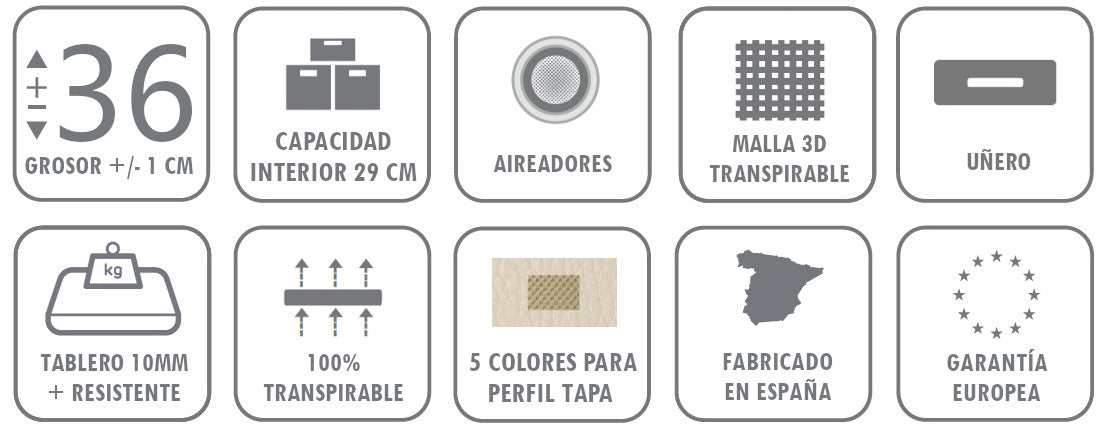 NUEVO Canapé SCALA 2022 Madera Gran Capacidad Tapa Perfilada