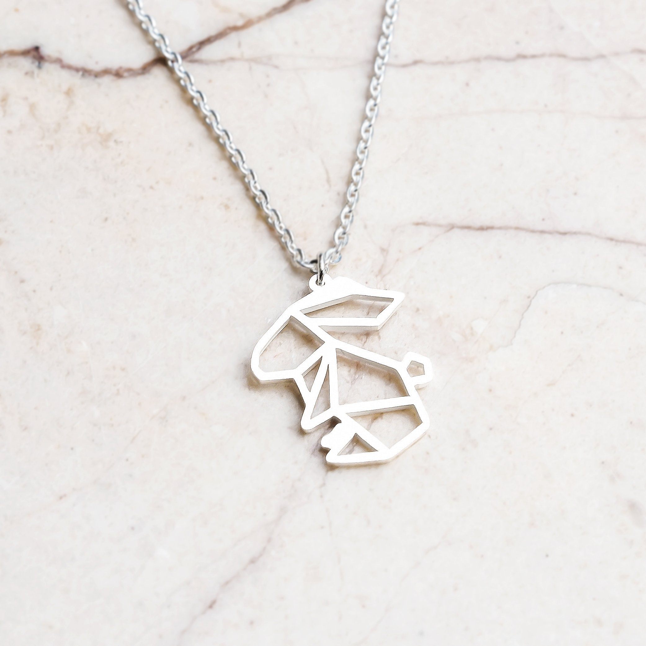 Rabbit Silver Origami Necklace – La Menagerie