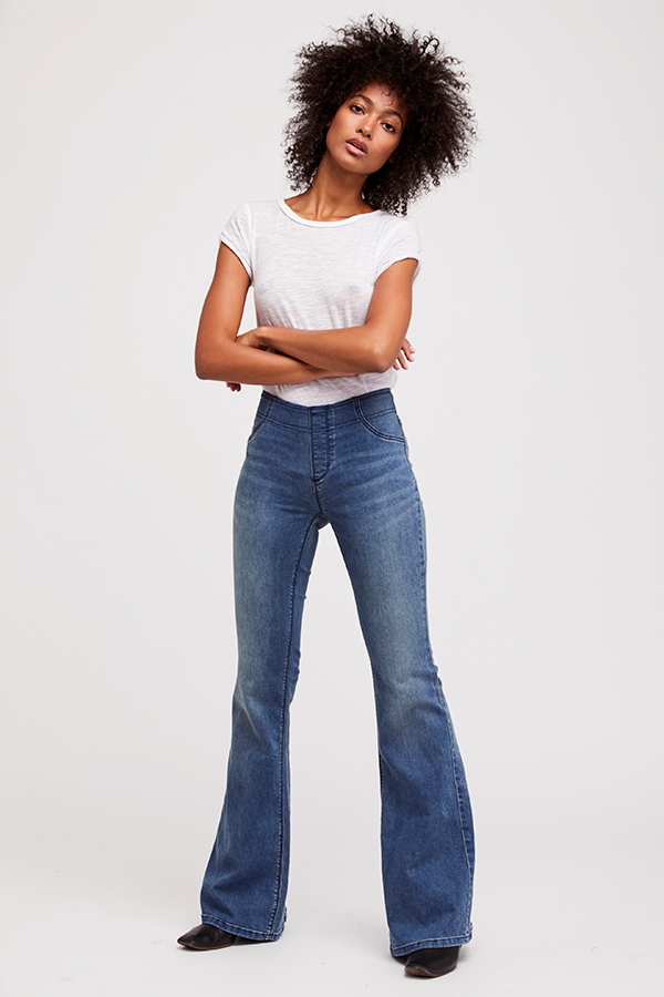 free people penny pull on flare jeans