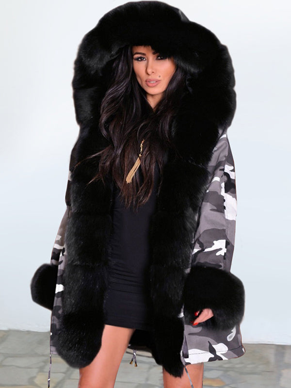 Hapqeelin Women Warmy Winter Long Coat with Fur Hoodies