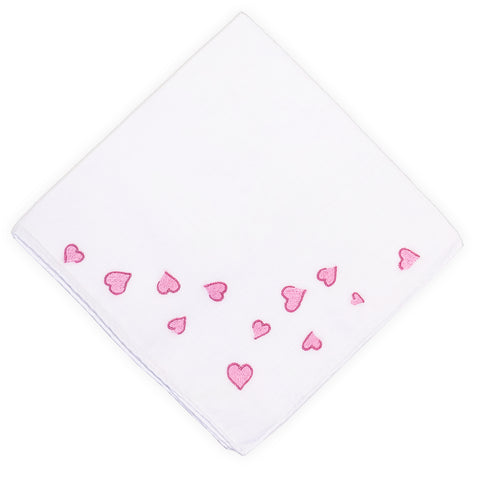 Embroidered Marie Antoinette Pink Handkerchief – D Porthault