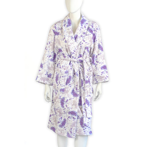 Jeté de Fleurs DP Blue Terry Robe – D Porthault