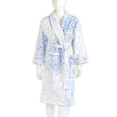 Jeté de Fleurs DP Blue Terry Robe – D Porthault