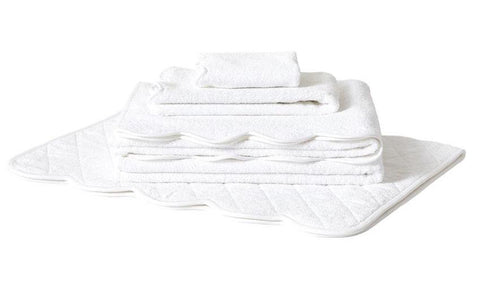 Solid White / Wavy White Towels – D Porthault