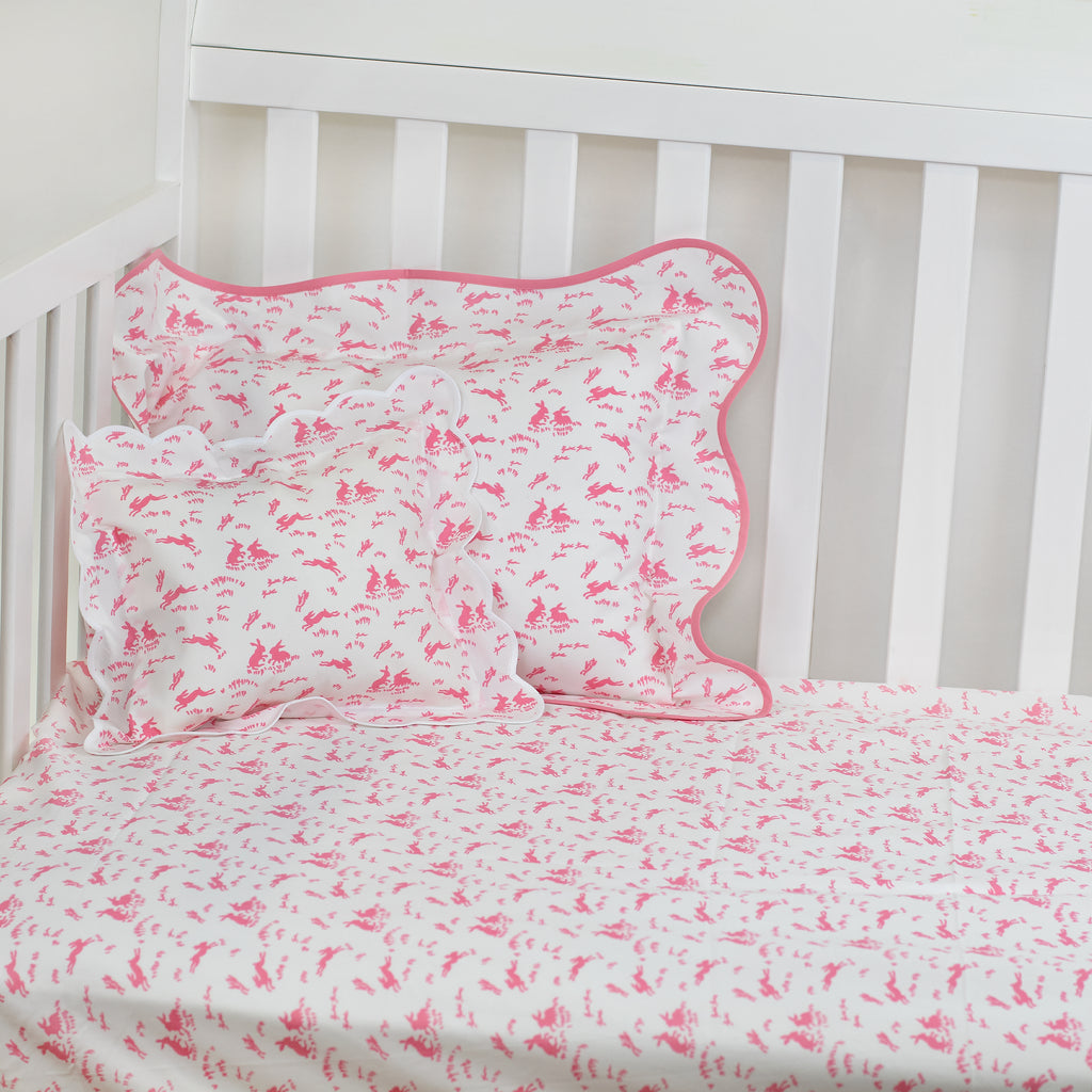 pink fitted crib sheet