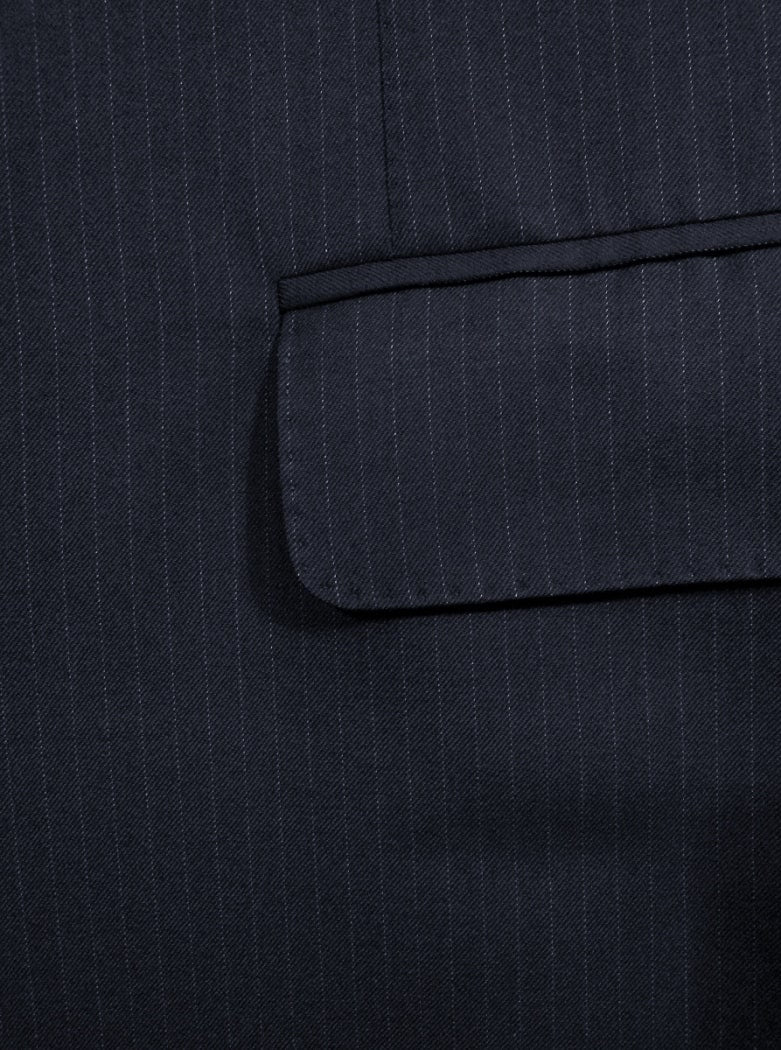 CANALI Black Flat Front Suit for Men Wool Super 180s Size 54R 44R ...