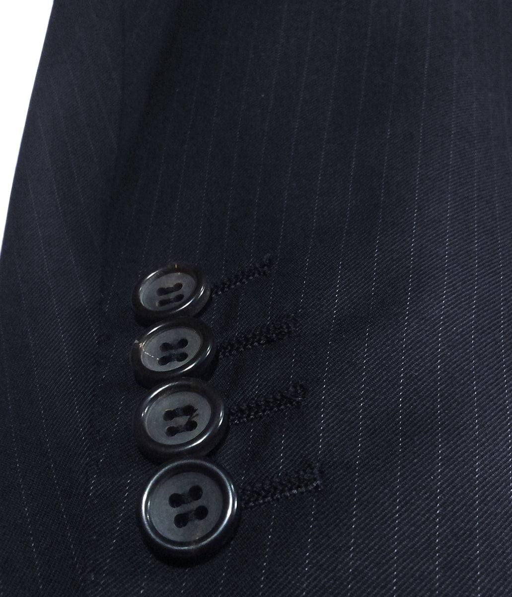 CANALI Black Flat Front Suit for Men Wool Super 180s Size 54R 44R ...