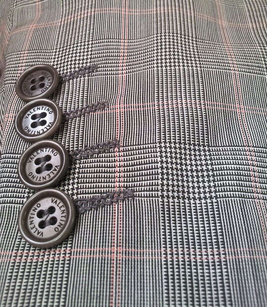 VALENTINO Gray Plaid Two Buttons Blazer for Men Size 52 42 – uamax boutique
