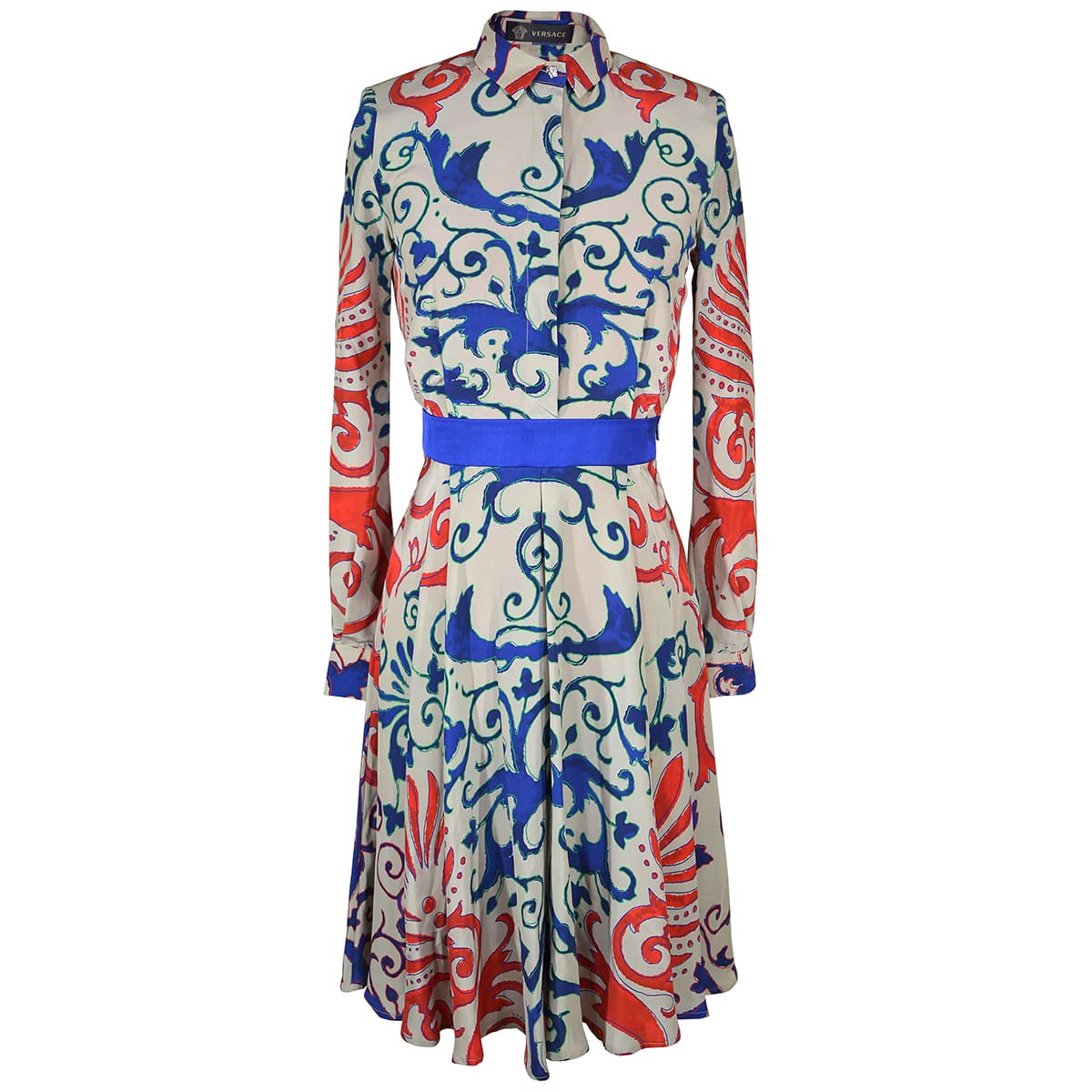 versace silk shirt dress