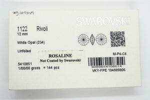 2 pieces) 12mm Eurocrystal Rivolis_White Opal Rosaline_Article #1122_Aftermarket