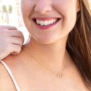 You Stole My Heart Solid Gold & Diamond Necklace