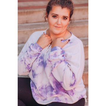 Purple Tie Dye Oversized Pullover