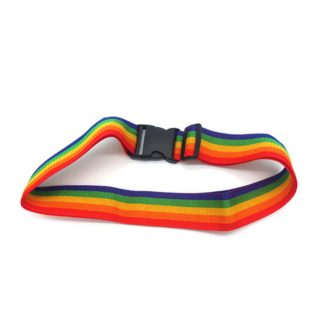 Adjustable Nylon Suitcase Straps Baggage Rainbow Belt