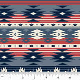Spirit Trail Cotton Fabric by Windham, Rudy, Blue, Southwestern, Navajo, Native American