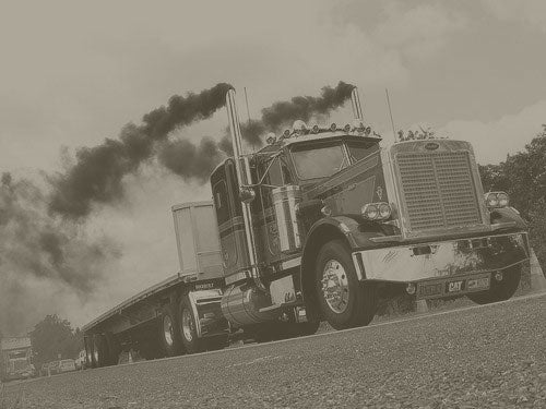 Truck with smoke
