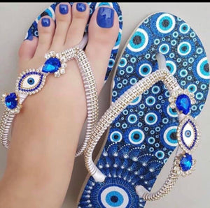 evil eye flip flops