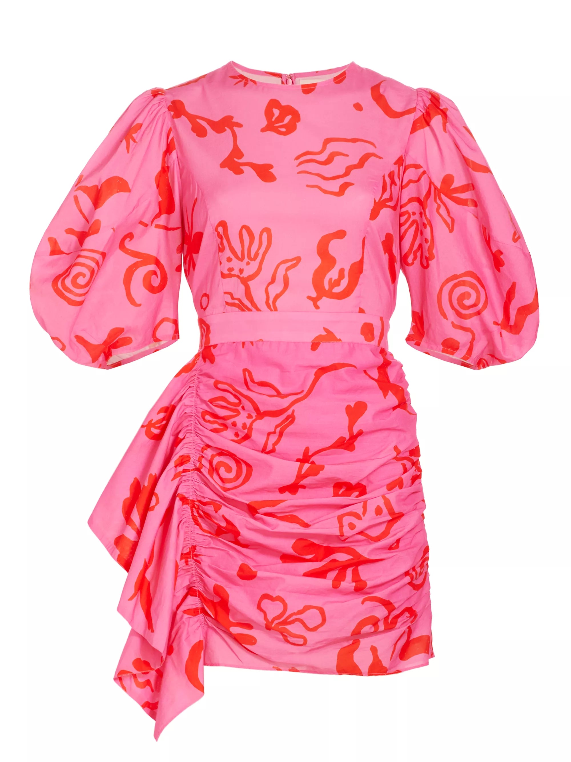 Pia Dress in Pink Botanic Abstract