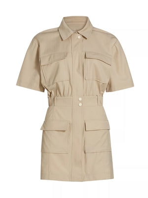 Yohana Cargo Mini Dress in Sand - Nines Apparel