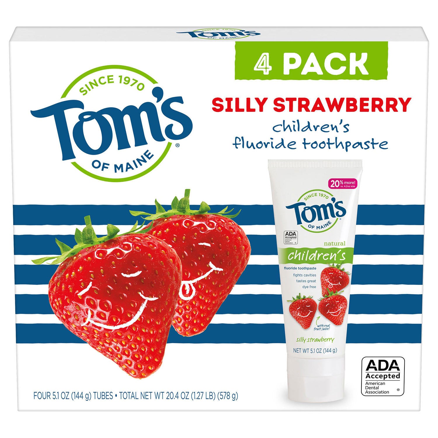 Tom's of Maine Silly Strawberry Anticavity Toothpaste (4 pk.)