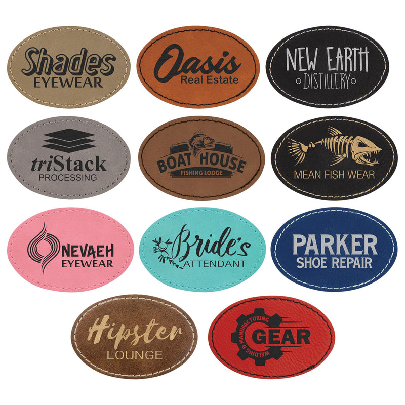 Custom Logo Leatherette Patches Multiple Colors No Minimum Mockup