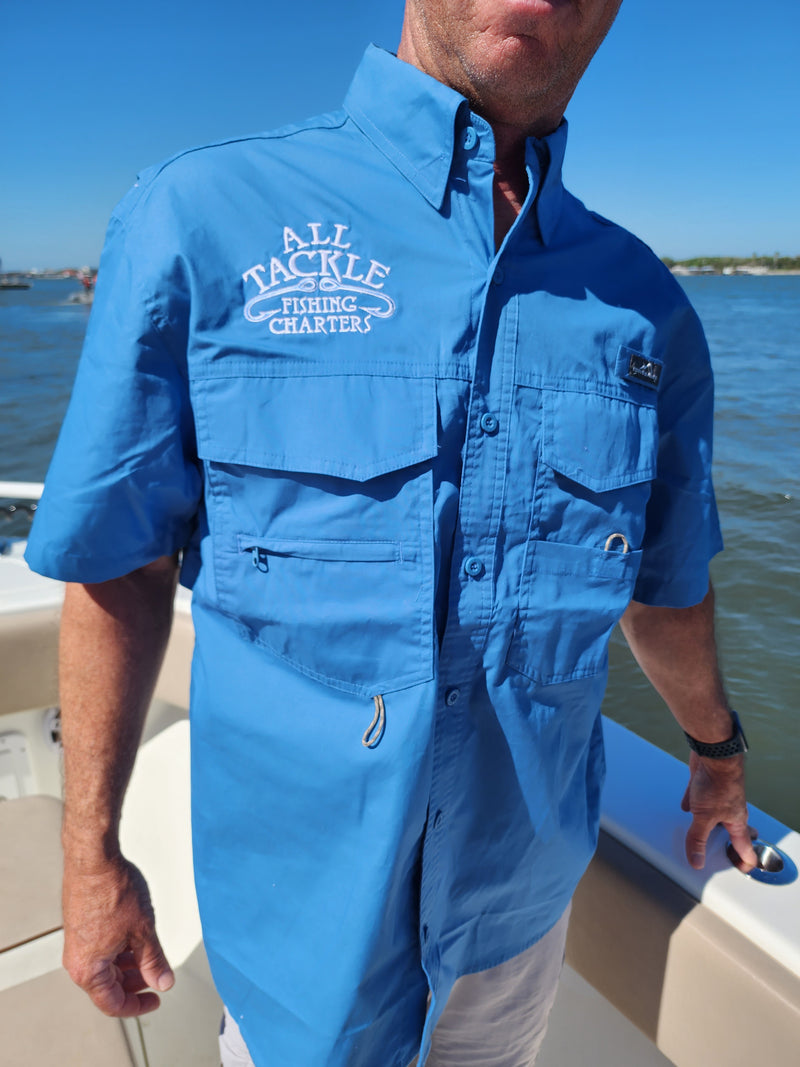 Custom Embroidered Eddie Bauer Fishing Shirts - Short Sleeve: Custom Embroidered Apparel for Boaters XX-Large / Driftwood / Yes (add Order #in Notes