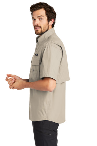 Embroidered Work Shirts  Eddie Bauer Men's Driftwood Short-Sleeve Performance  Fishing Shirt