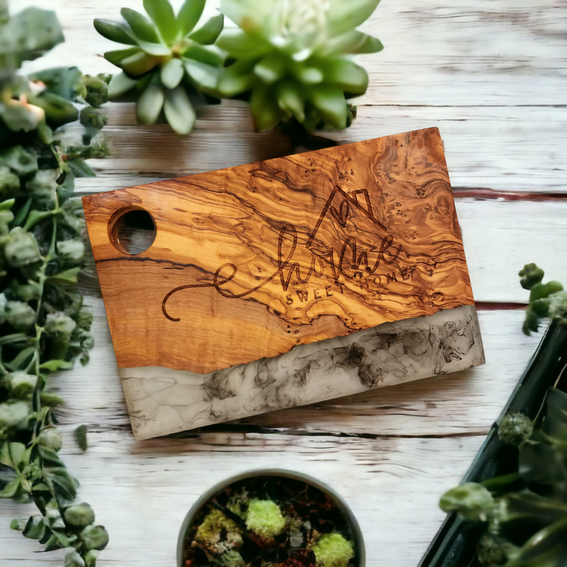 Olive Wood + Resin Charcuterie Board